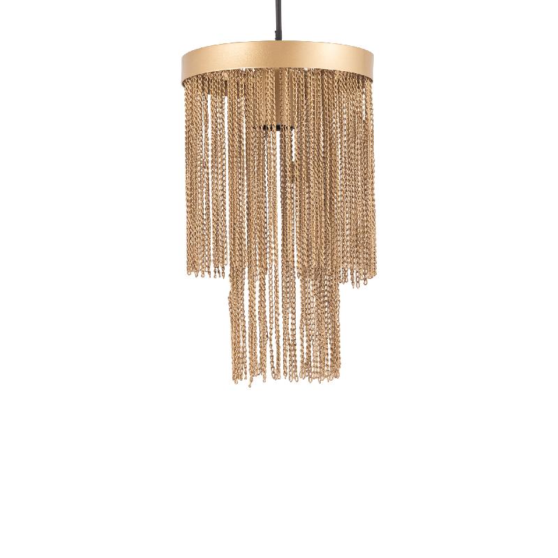 PTMD Brenton Gold ijzeren kettingen ronde hanglamp