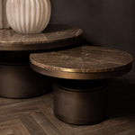 Ronde Salontafel bregt Bruin Marmer – Hoog of Laag Model | PTMD