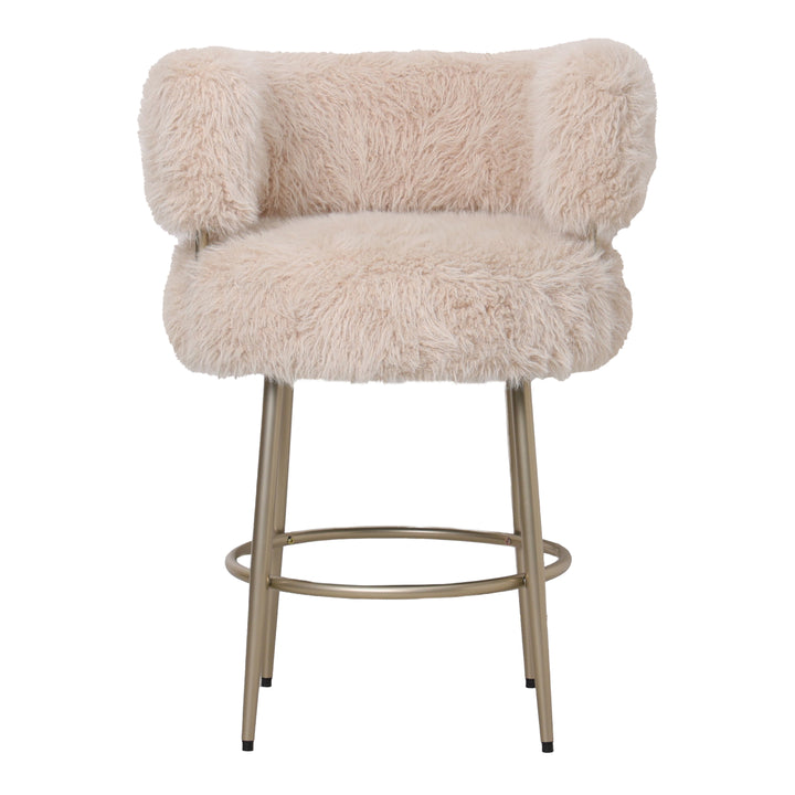 Barkruk Hair champagne hair stof metaal hout