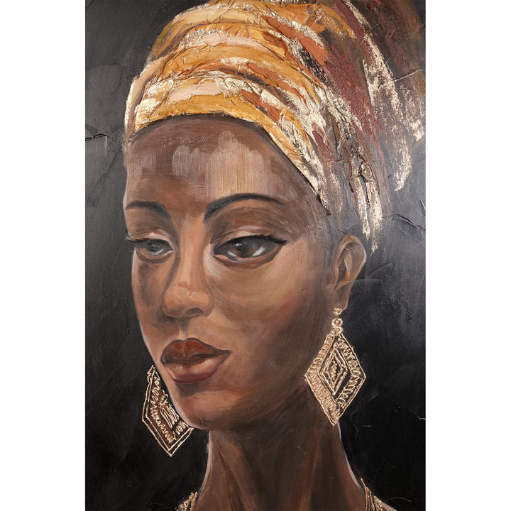 Canvas wandpaneel Jeorgia zwart vrouw goud glanzend