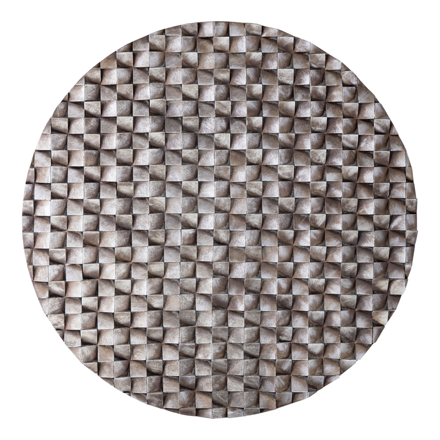 Rond wandpaneel hout 3D kubussen – PTMD Zoaya Bronze