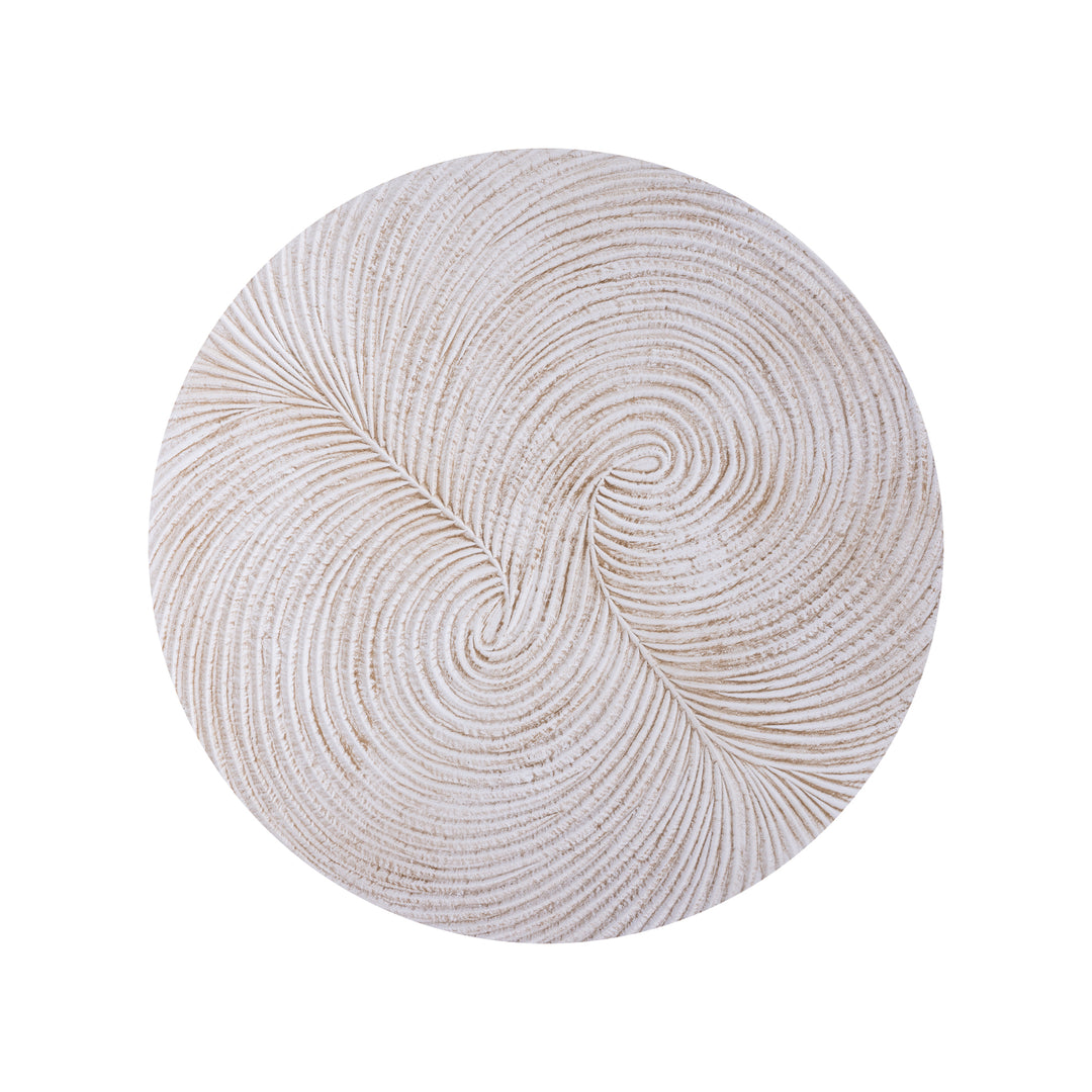 Wiktor White MDF Round Wallpanel Swirl Carved S
