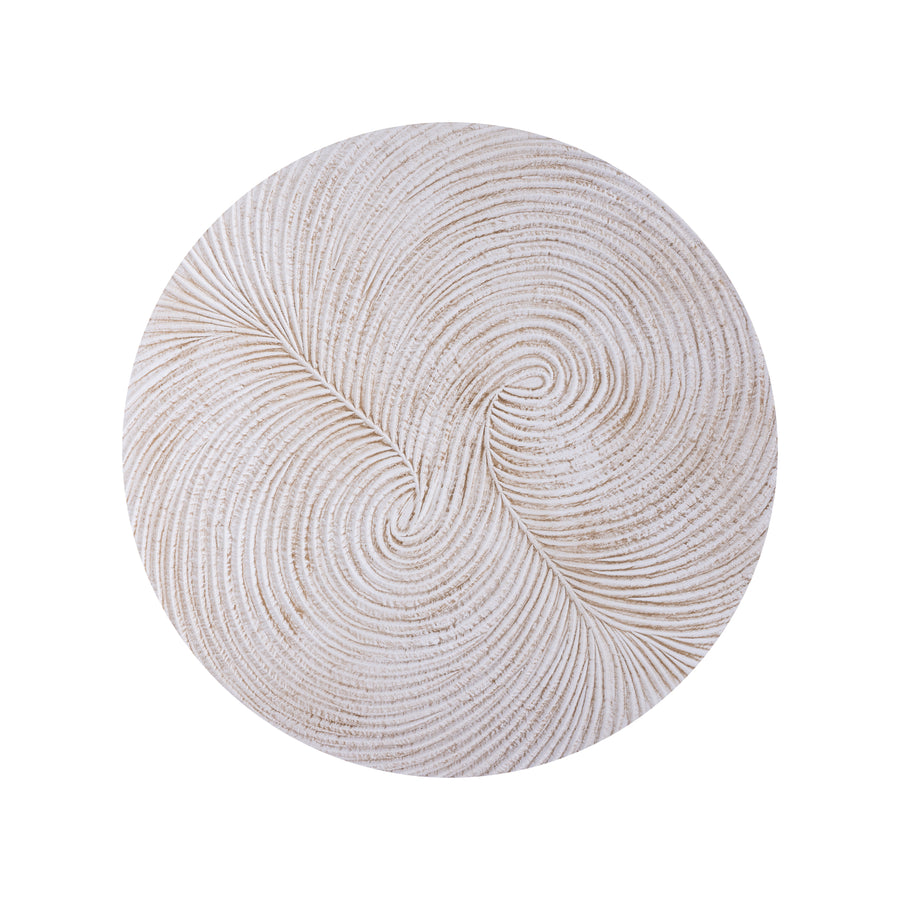 Wiktor White MDF Round Wallpanel Swirl Carved S