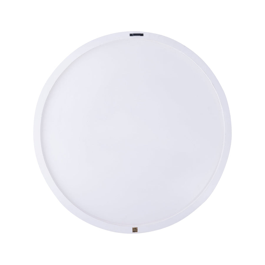 Wit swirl wandpaneel Ø90 cm detailopname