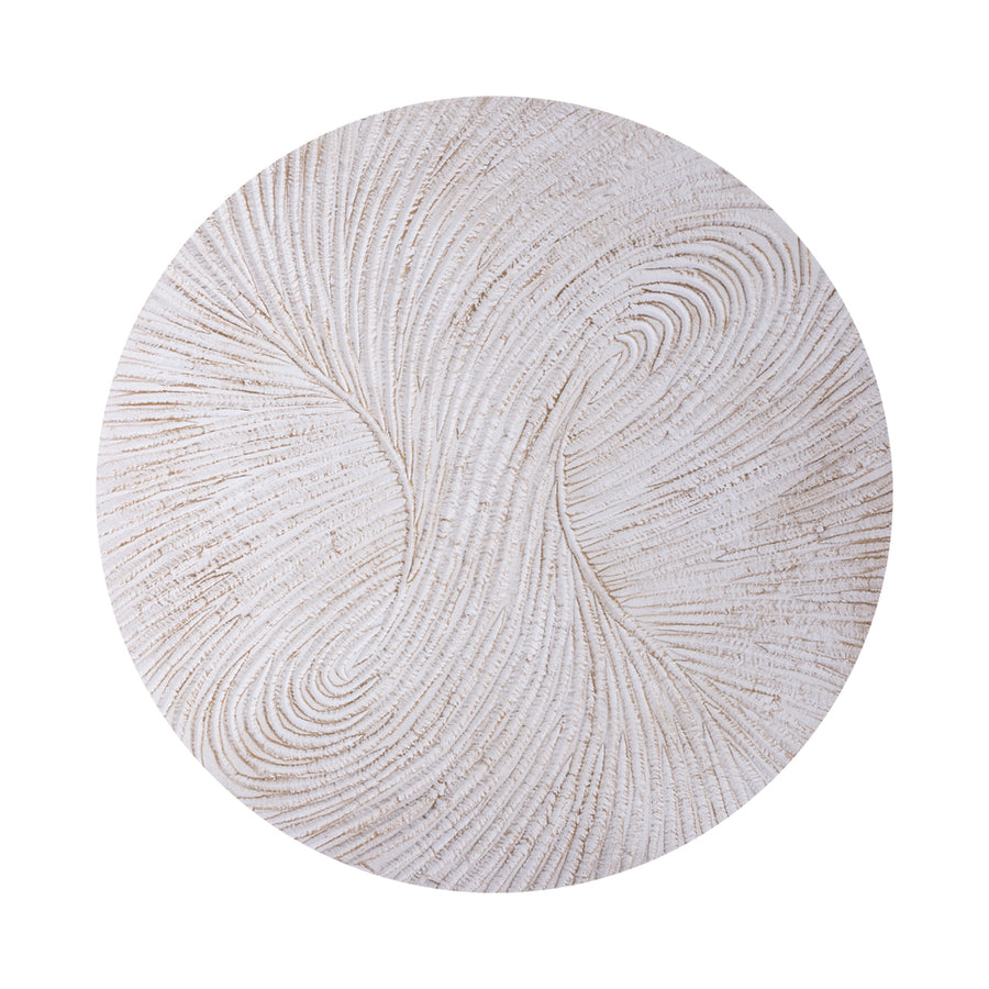 Wiktor White MDF Round Wallpanel Swirl Carved M