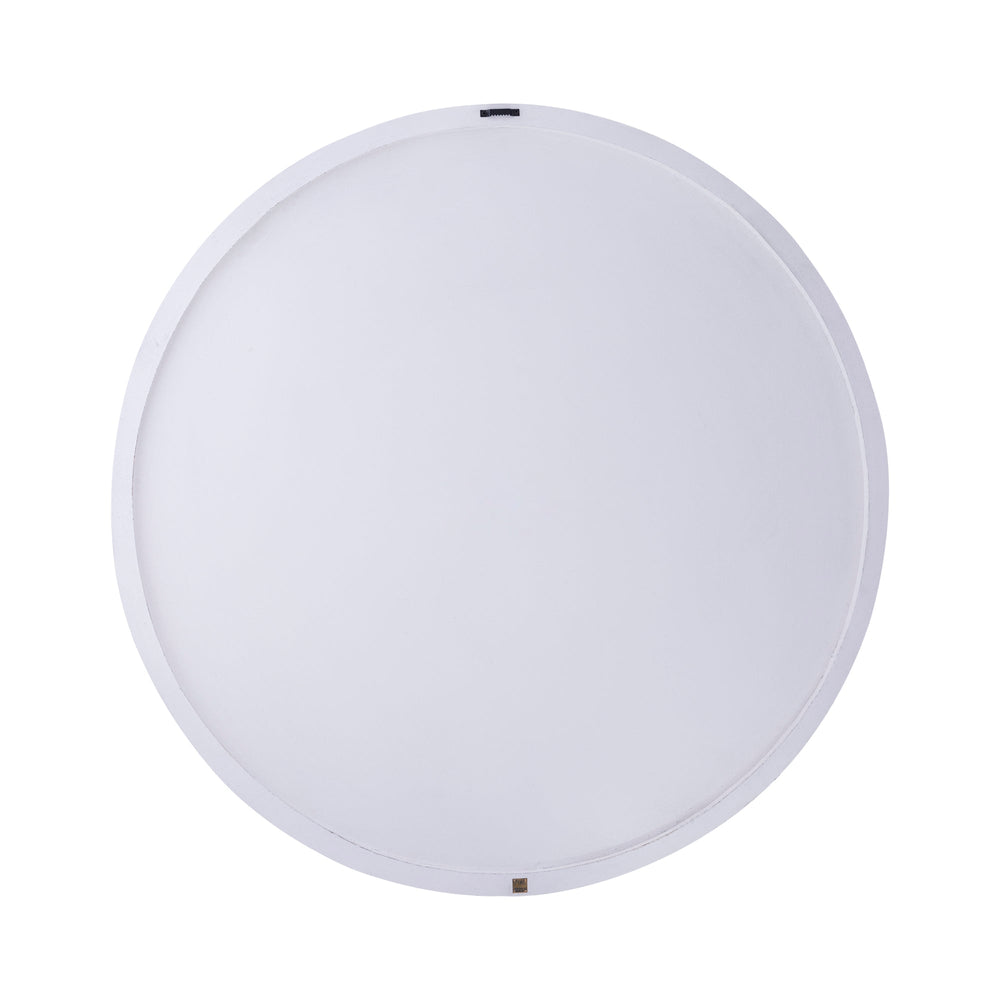 Wit swirl wandpaneel boven een bank in het interieur