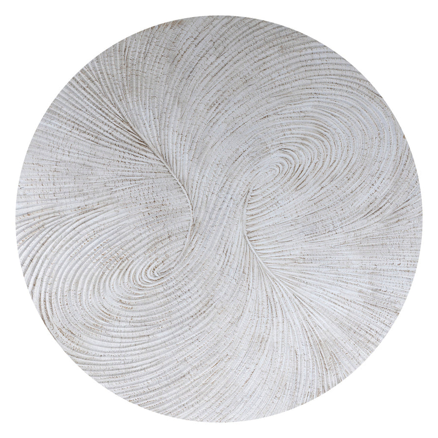 Rond wandpaneel hout swirl wit Ø180 cm – PTMD Wiktor L