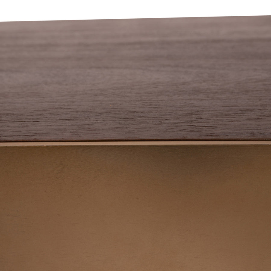 Warren salontafel detail van het mangohouten blad