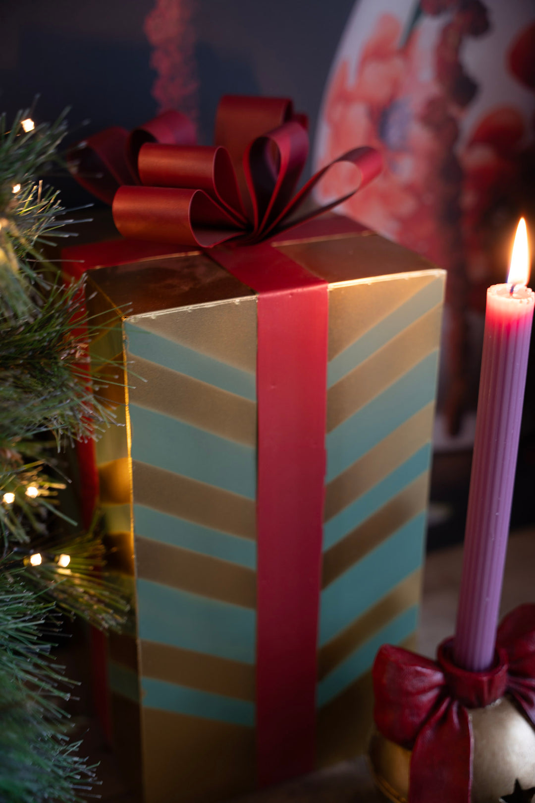 Metalen Kerstcadeau decoratie