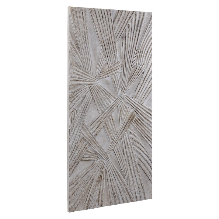 Rechthoekig wandpaneel Raihan cream MDF knotted look