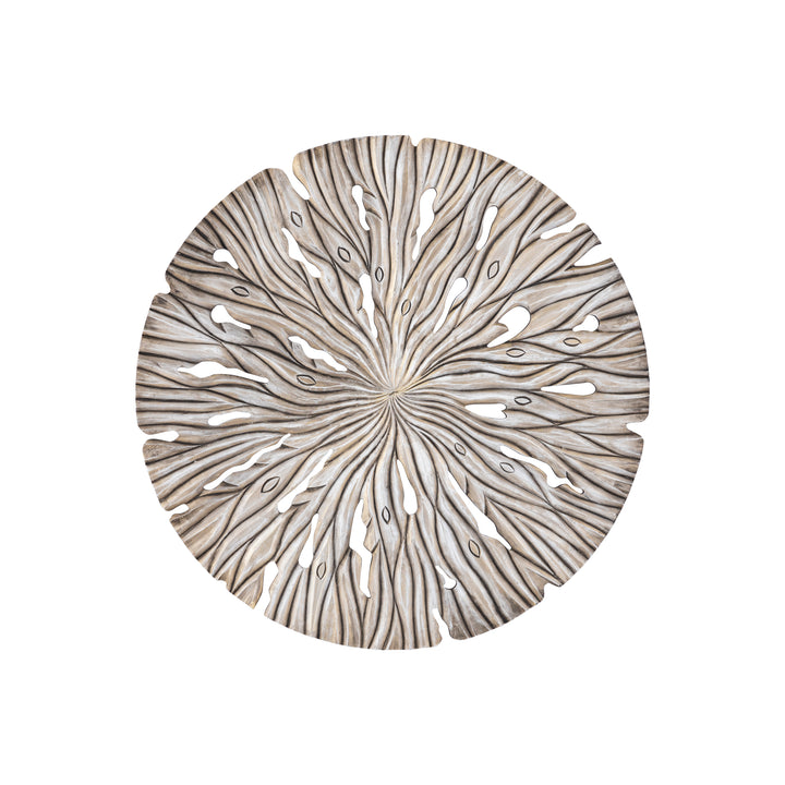 Bonte Cream MDF Wall Panel Wavy Carved Round S