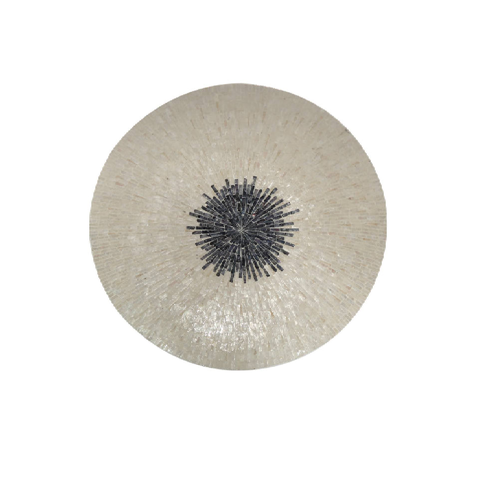 Rond Wandpaneel Bamboo Wit 90 cm - Vojtech L