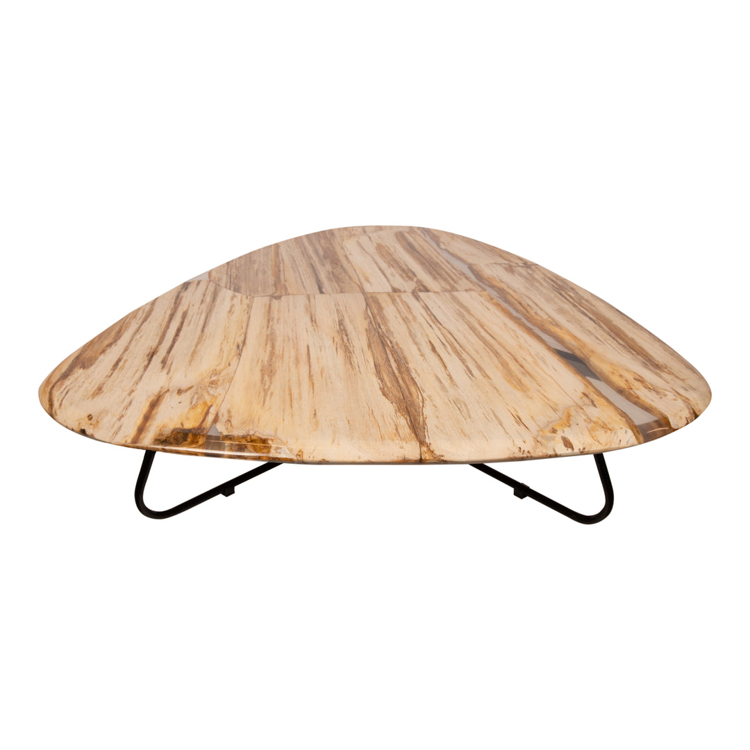 PTMD Deeba Koffietafel Versteend Hout – 130 × 85 cm | Organisch