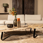 PTMD Deeba Koffietafel Versteend Hout – 95 × 85 cm | Organisch