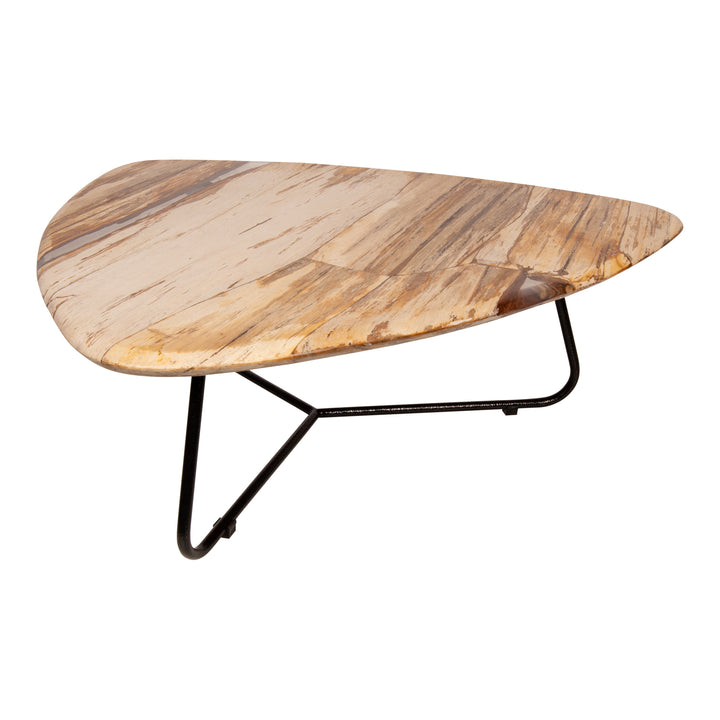 PTMD Deeba Koffietafel Versteend Hout – 95 × 85 cm | Organisch