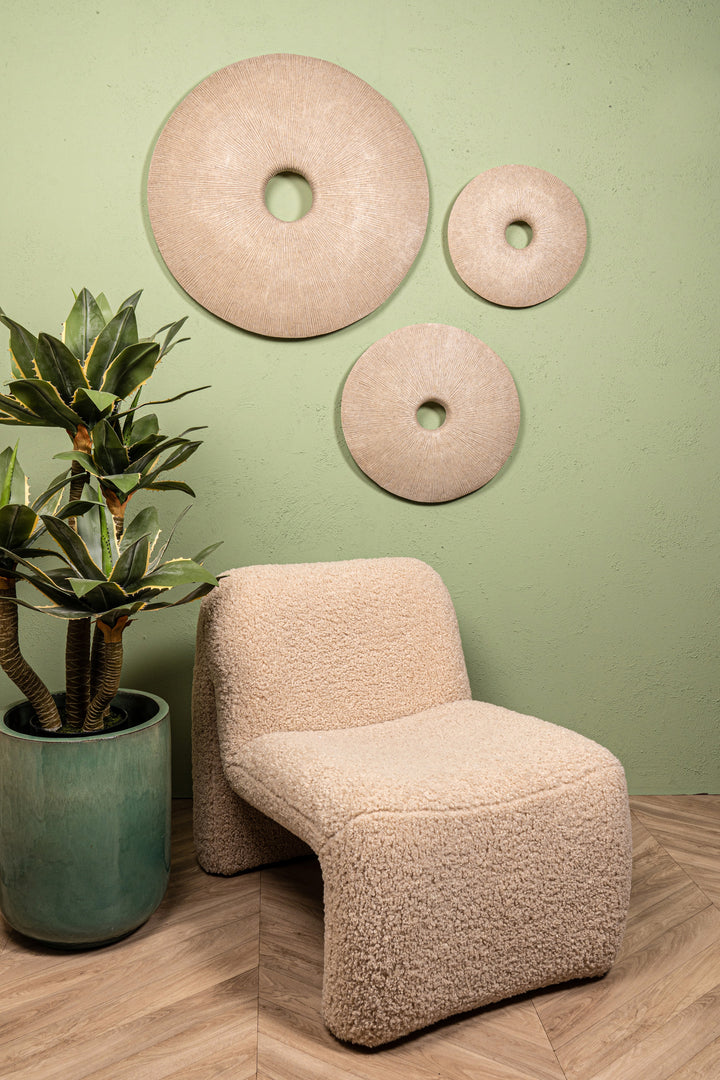 Wandpaneel Ptmd Kathelle Cream Poly Round Sandstone L