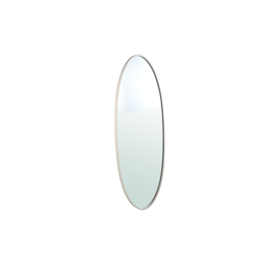 Serine White Steel Oval Mirror Small 50x3,5x140cm PTMD