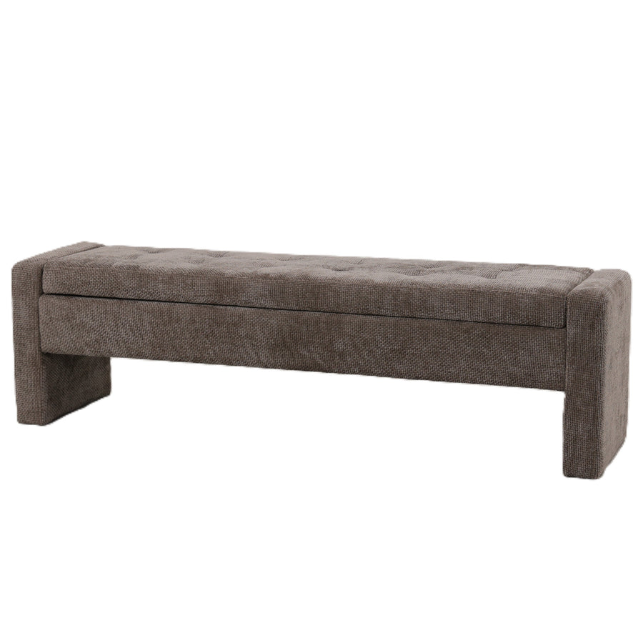 Sidney Opbergbank 160 cm – Bank met Opbergruimte (Cream & Stone)