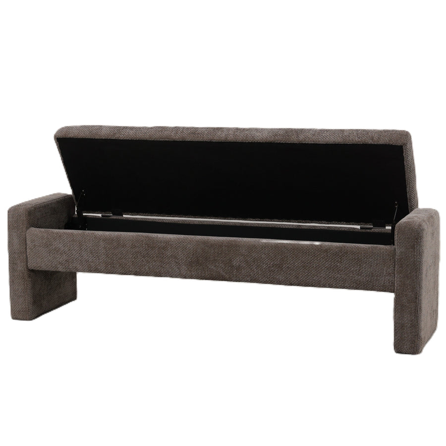 Sidney Opbergbank 160 cm – Bank met Opbergruimte (Cream & Stone)