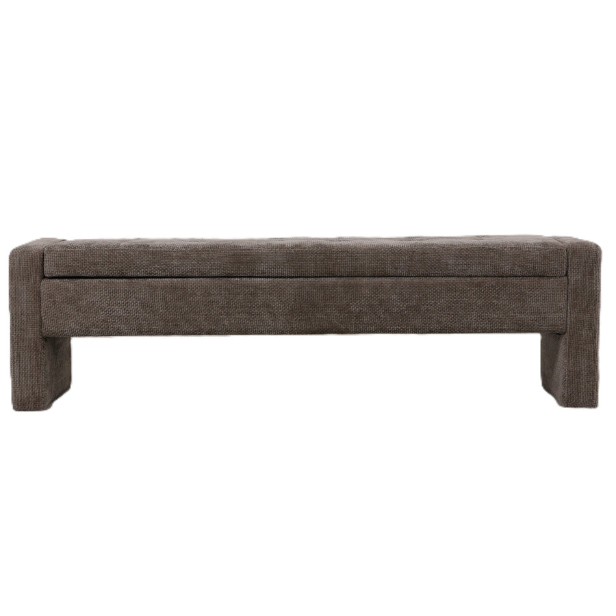 Sidney Opbergbank 160 cm – Bank met Opbergruimte (Cream & Stone)