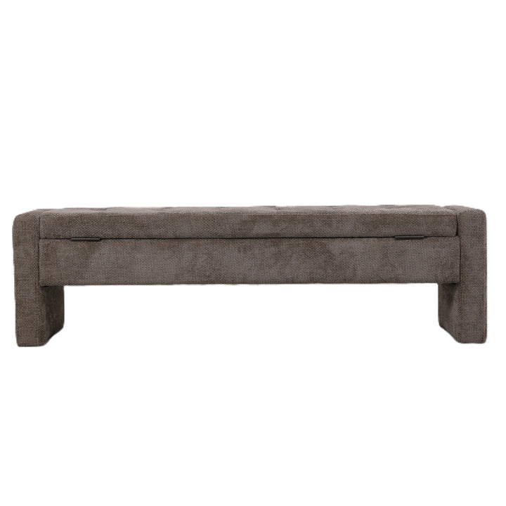 Sidney Opbergbank 160 cm – Bank met Opbergruimte (Cream & Stone)