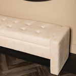 Sidney Opbergbank 160 cm – Bank met Opbergruimte (Cream & Stone)