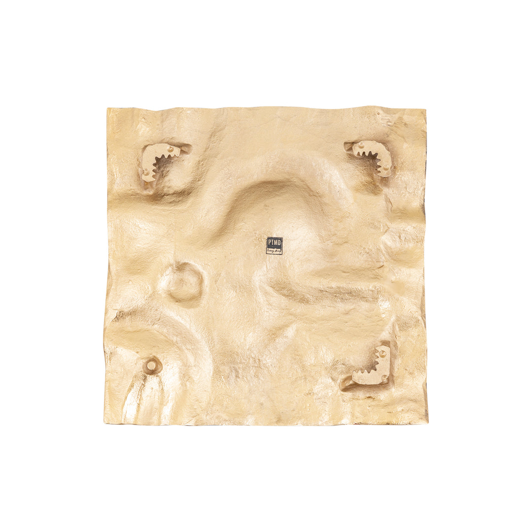 Vierkant wandpaneel Eogan L goud aluminium ruw