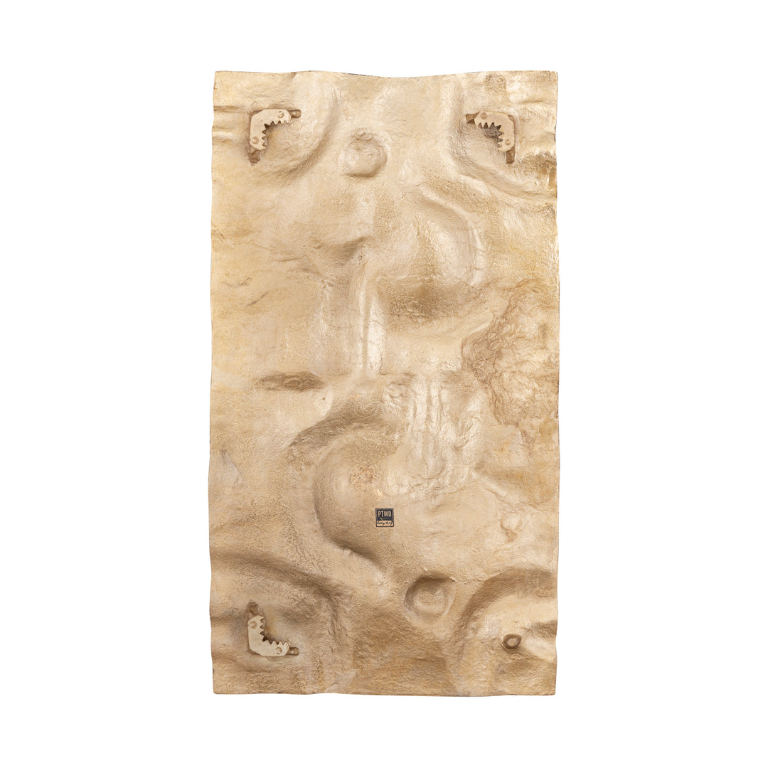 Rechthoekig wandpaneel Eogan L goud aluminium ruw