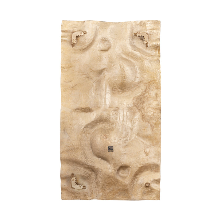 Rechthoekig wandpaneel Eogan L goud aluminium ruw