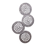 Metalen wandpaneel Geoffe XL zilver aluminium rond patroon