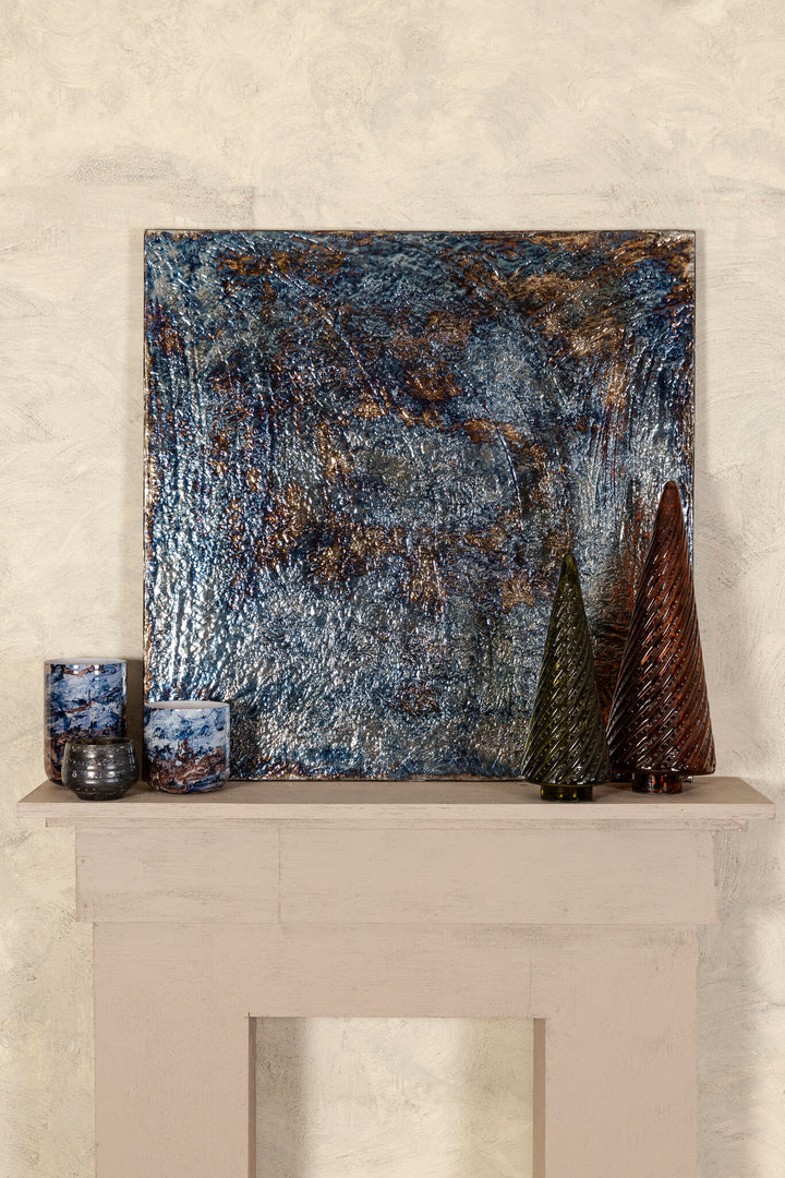 Vierkant wandpaneel Sukhmia L gunmetal MDF glanzend