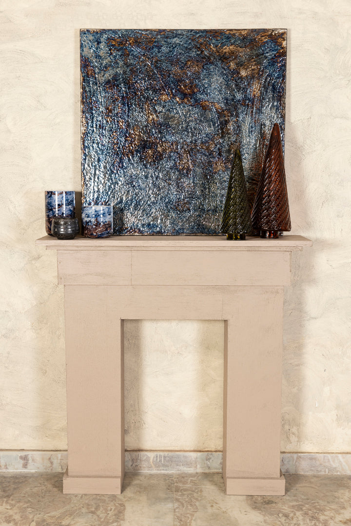 Vierkant wandpaneel Sukhmia L gunmetal MDF glanzend