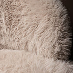 Fauteuil Franklyn Beige hair stof metaal hout