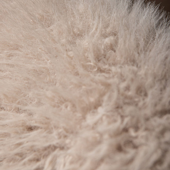 Fauteuil Franklyn Beige hair stof metaal hout