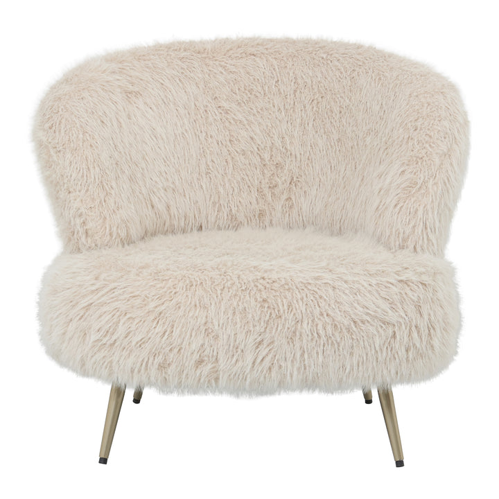Fauteuil Franklyn Beige hair stof metaal hout