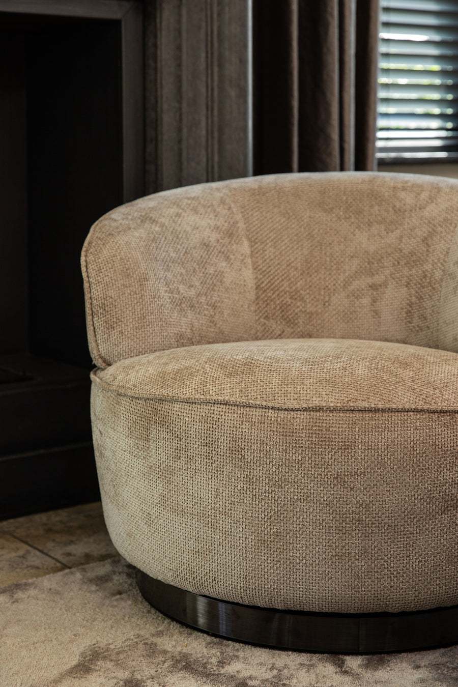 Filou Draaifauteuil Beige - Ronde Fauteuil
