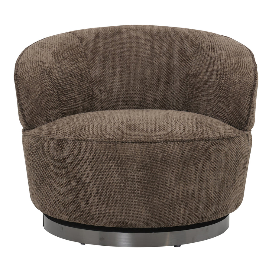 Filou Draaifauteuil Donkerbruin - Ronde Fauteuil