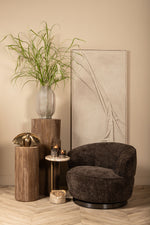Filou Draaifauteuil Donkerbruin - Ronde Fauteuil