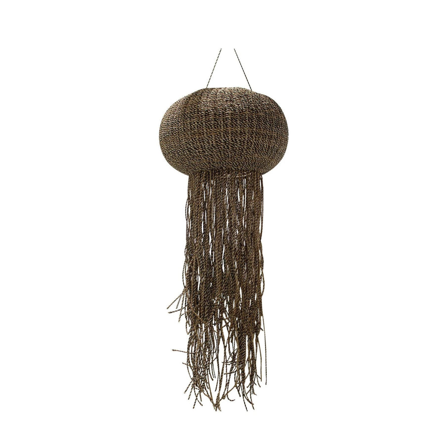 Gevlochten hanglamp jellyfish bruin Ø60 cm – PTMD Goa L