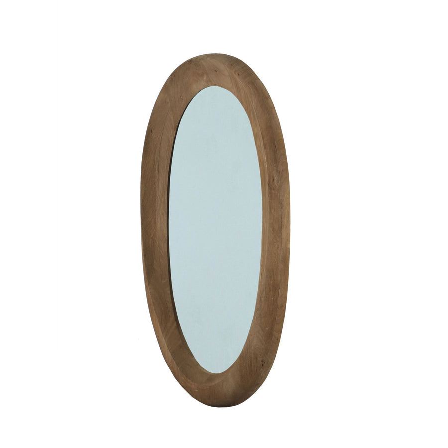 Ovale Wandspiegel Mangohout 120 cm – PTMD Noam Bruin