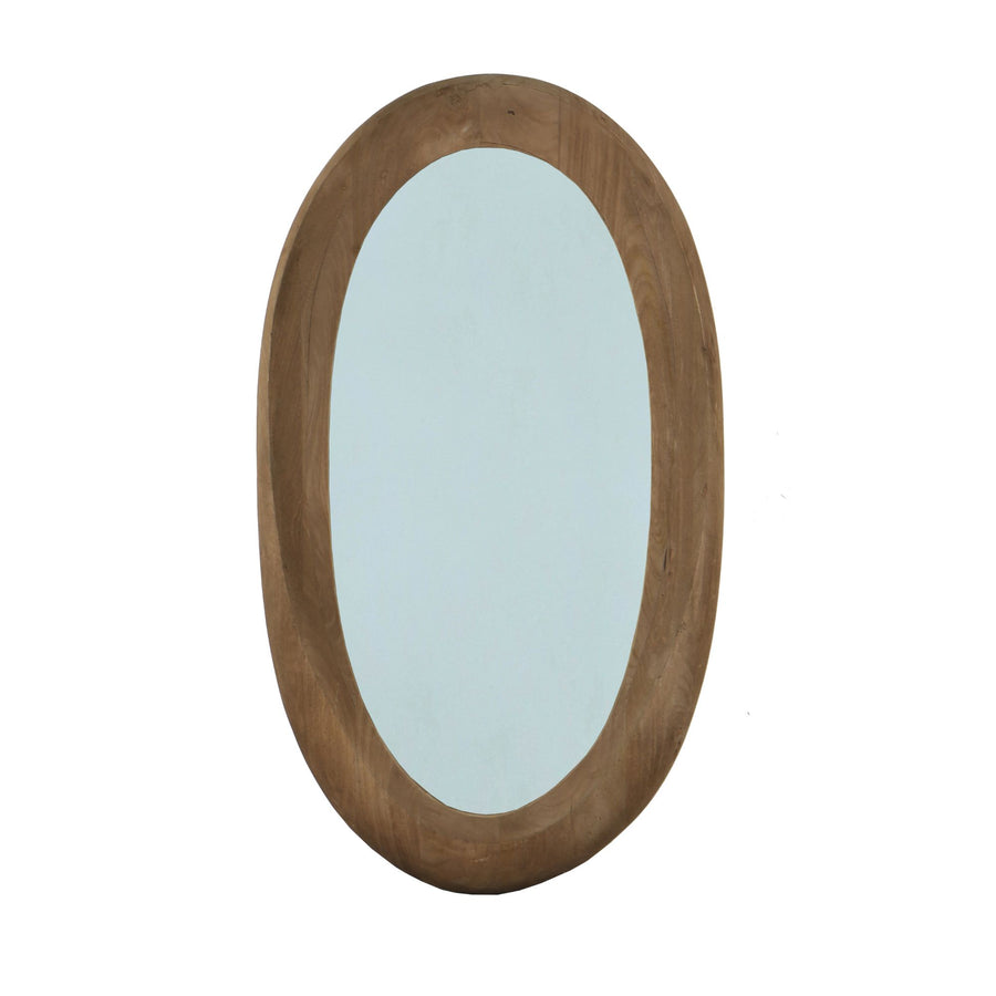 Ovale Wandspiegel Mangohout 120 cm – PTMD Noam Bruin