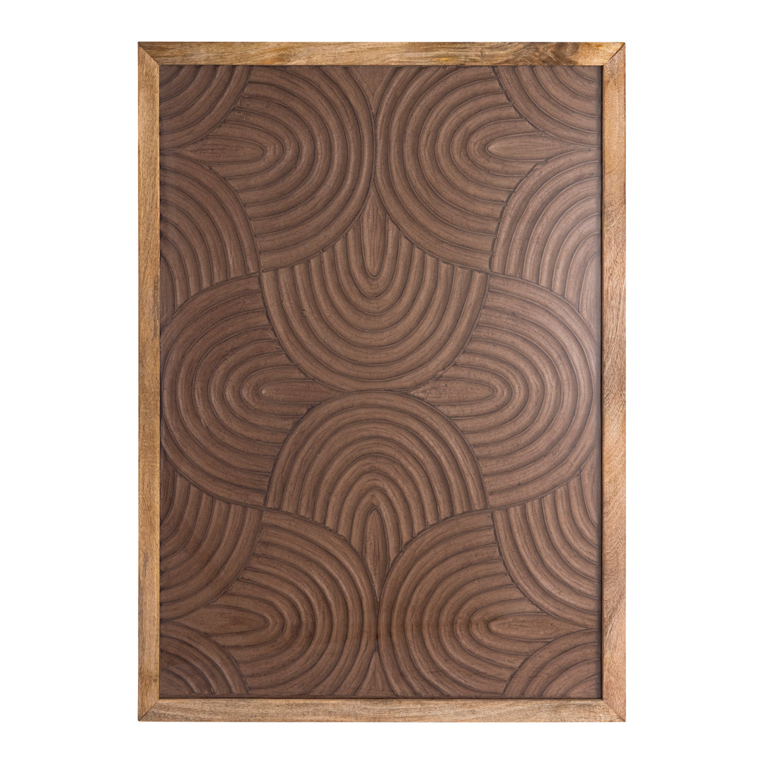 Elasah Brown Wooden Rect Wall Panel Swirl Pattern