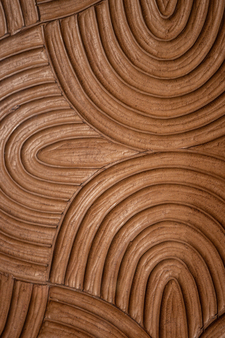 Elasah Brown Wooden Rect Wall Panel Swirl Pattern