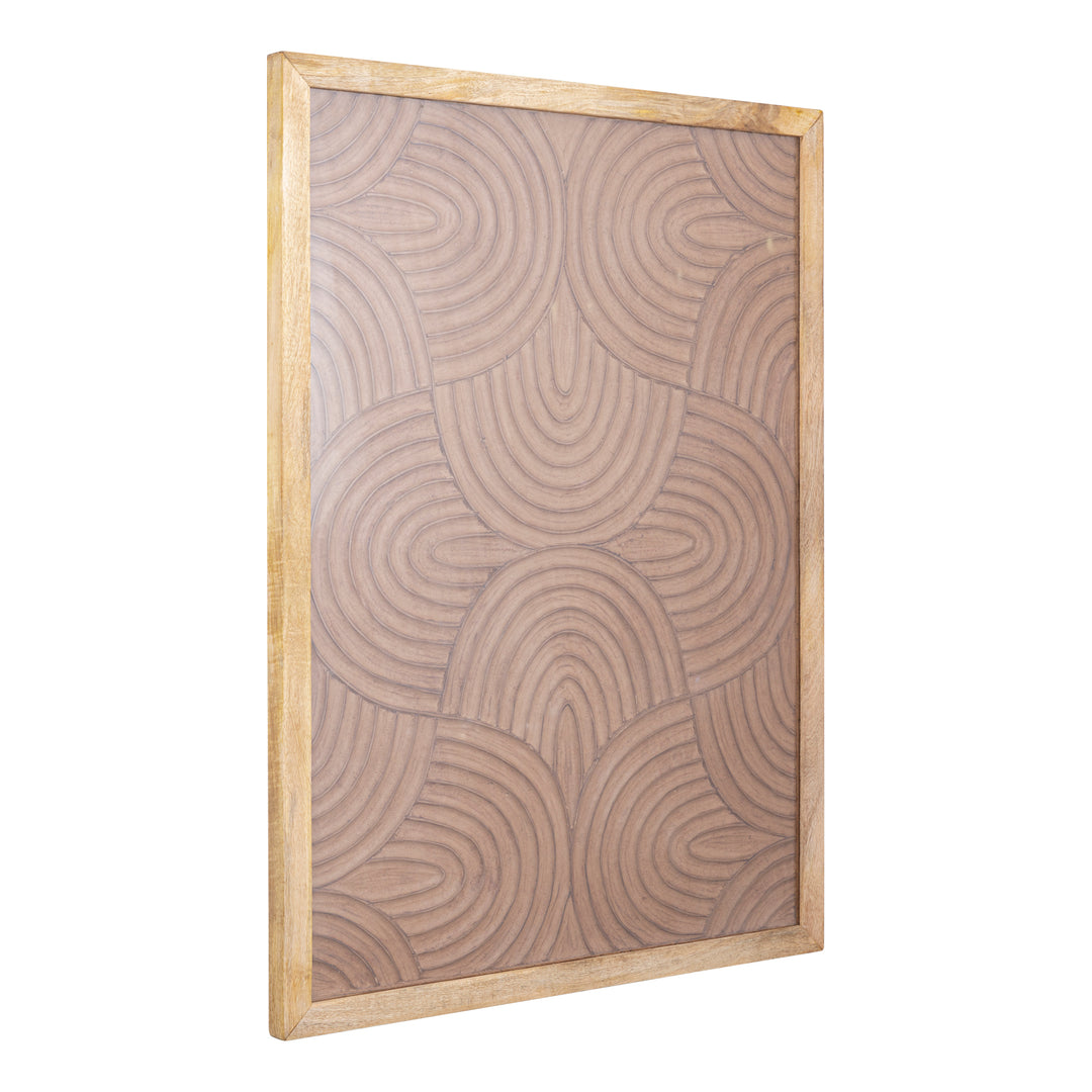 Elasah Brown Wooden Rect Wall Panel Swirl Pattern
