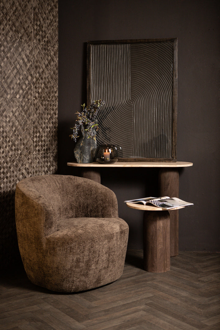 Rechthoekig wandpaneel Elasah L zwart MDF line patroon