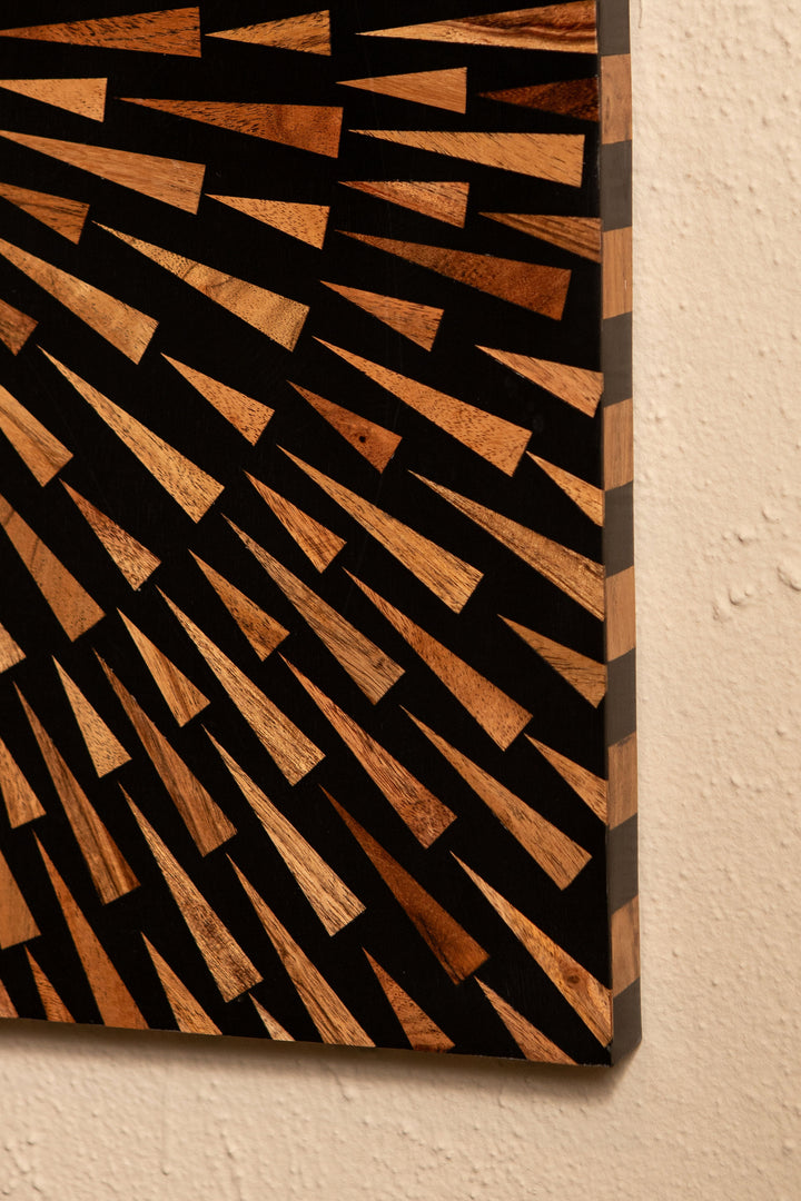 Vierkant wandpaneel Rdie S bruin MDF rond patroon