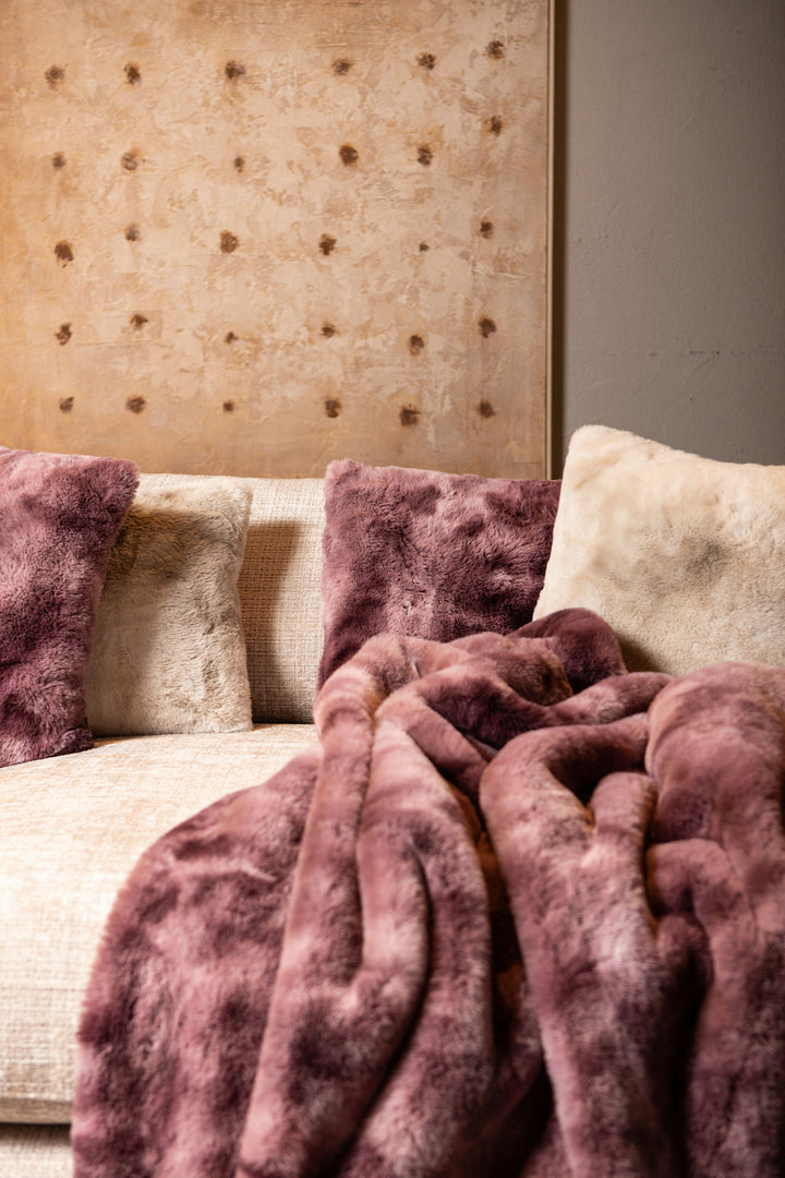 PTMD Linde Kussen – Burgundy Faux Fur – Rechthoek 30x50 cm