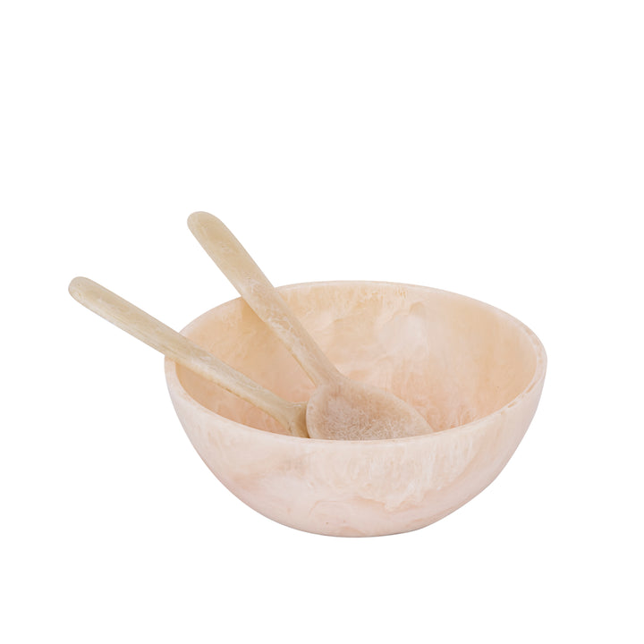 Cayley Saladeschaal met Bestek – Ronde Witte Schaal