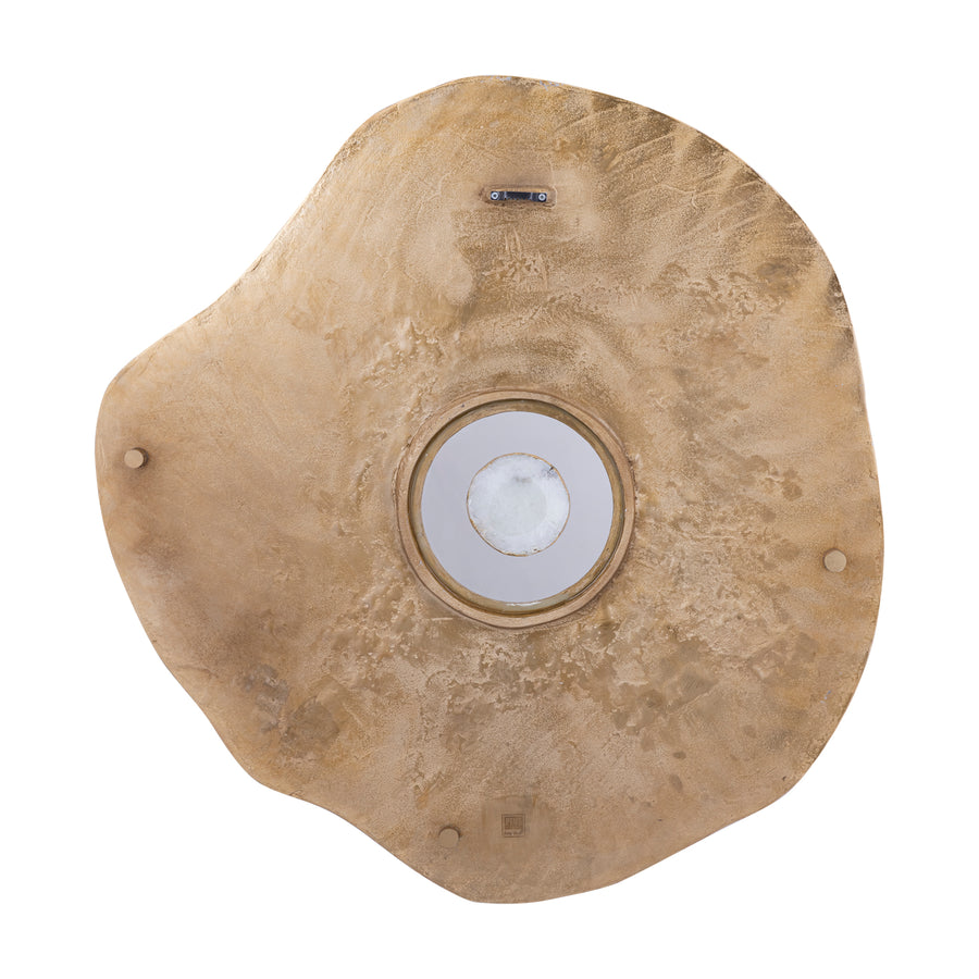 Groot Organisch Wandpaneel Aluminium Beige met Steen 87 cm – PTMD Rella L