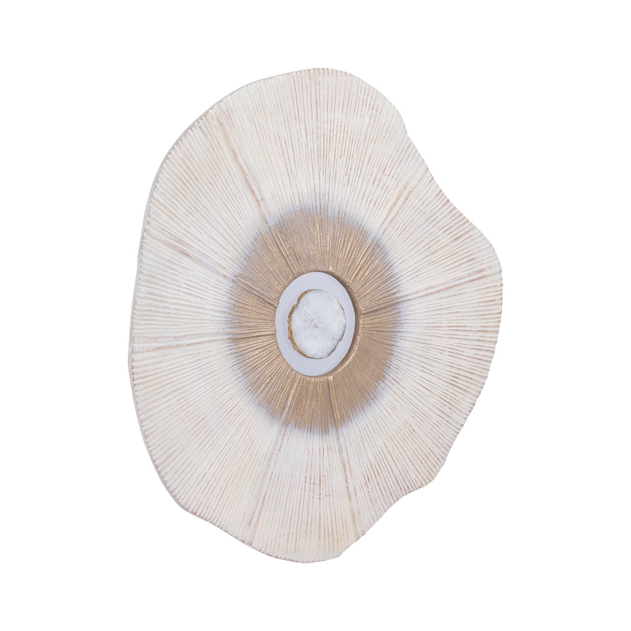 Organisch Wandpaneel Aluminium Beige met Steen 60 cm – PTMD Rella S